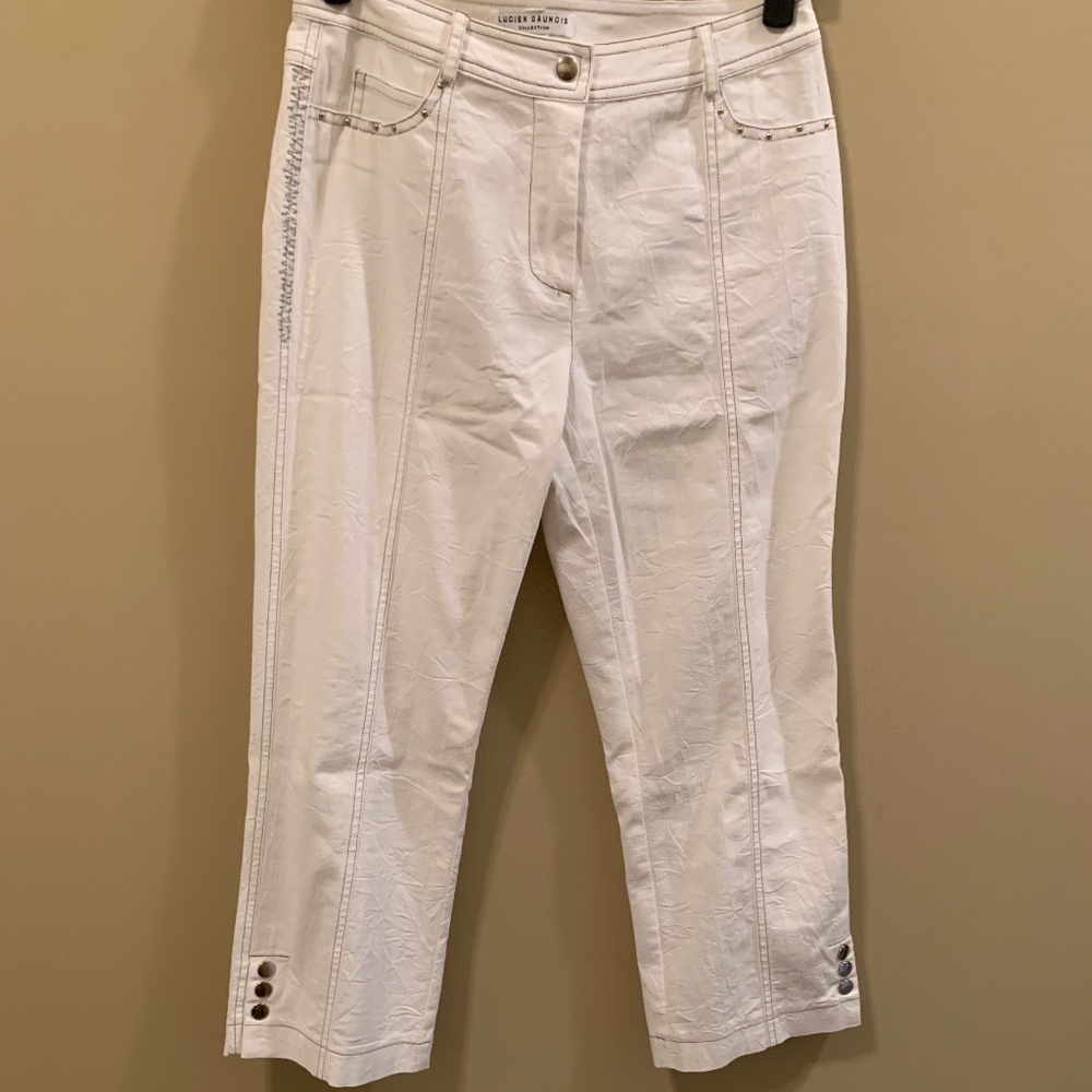 WHITE CROPPED LUCIEN DAUNCIS COLLECTION  PANTS - SIZE 27 (4)